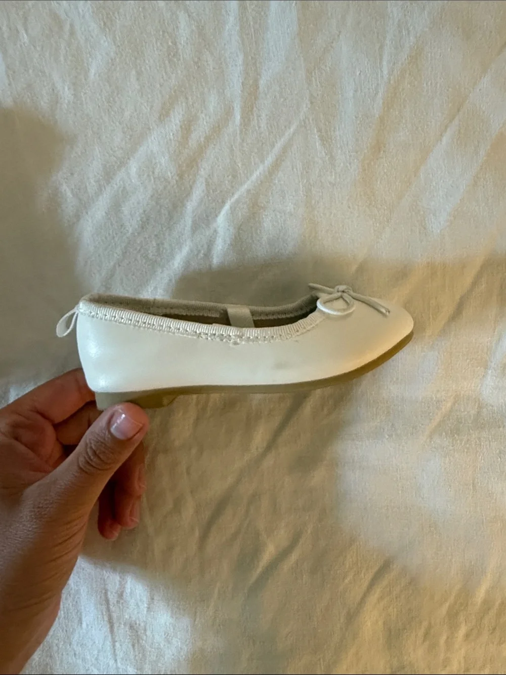 Cat & Jack White Bow Mary Jane Ballet Flats